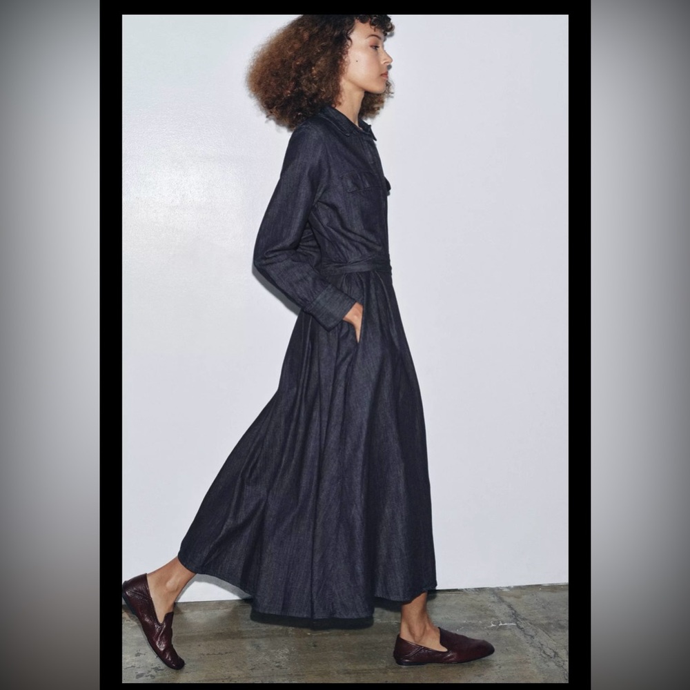 NWT Zara Woman Long Sleeve DenimDress - Picture 2 of 7